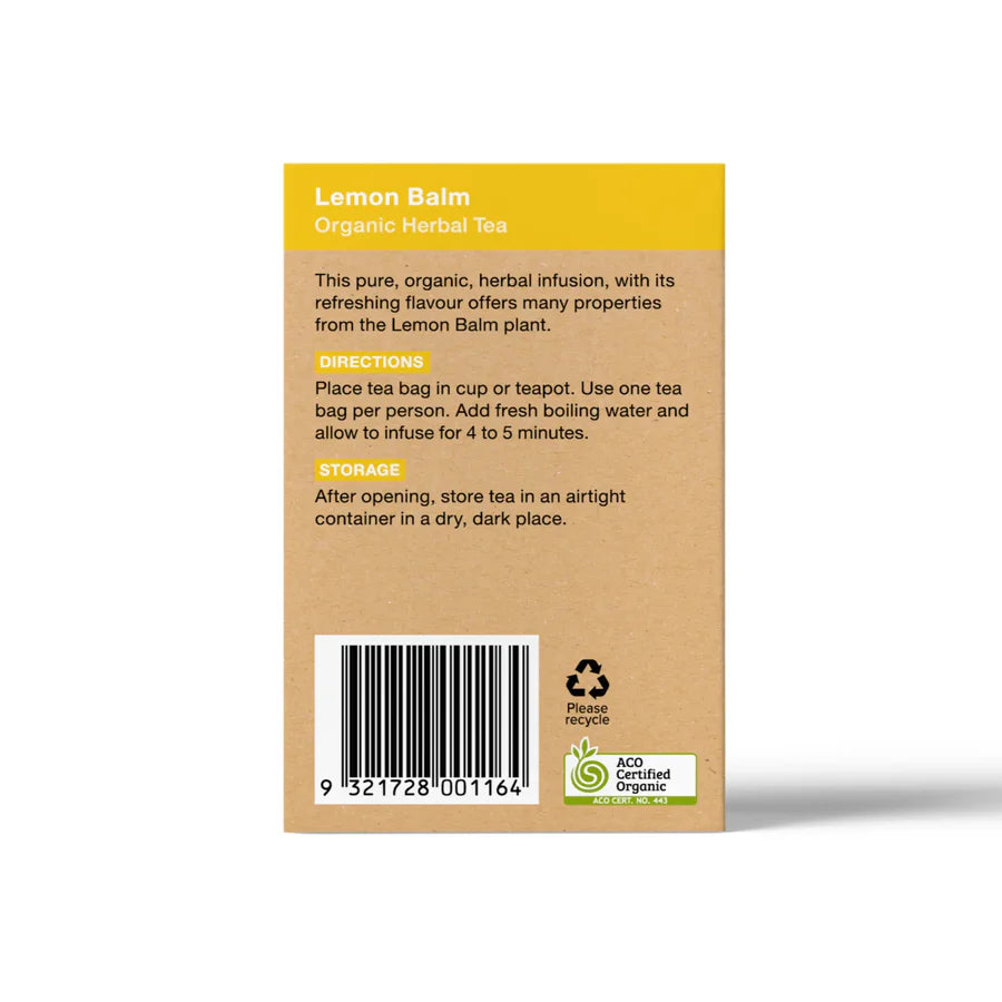Lemon Balm Tea 25 Tea Bags - Certified Organic