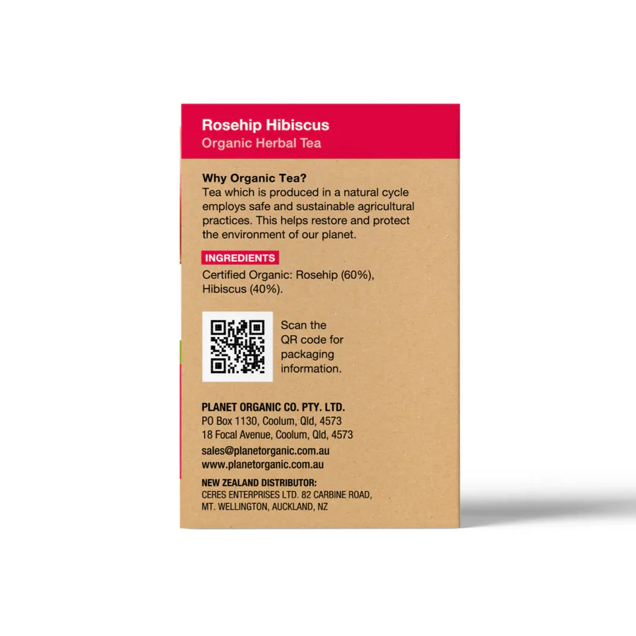 Rosehip & Hibiscus Tea 25 Tea Bags - Certified Organic
