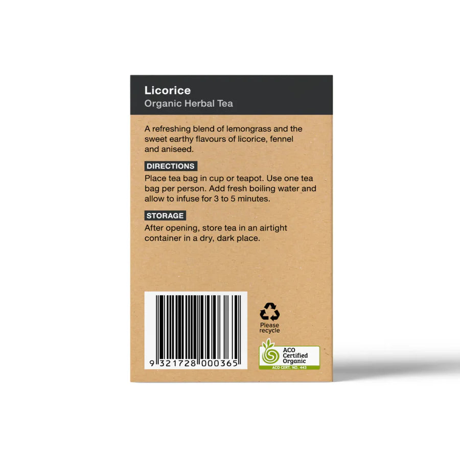Licorice Tea 25 Tea Bags - Certified Organic