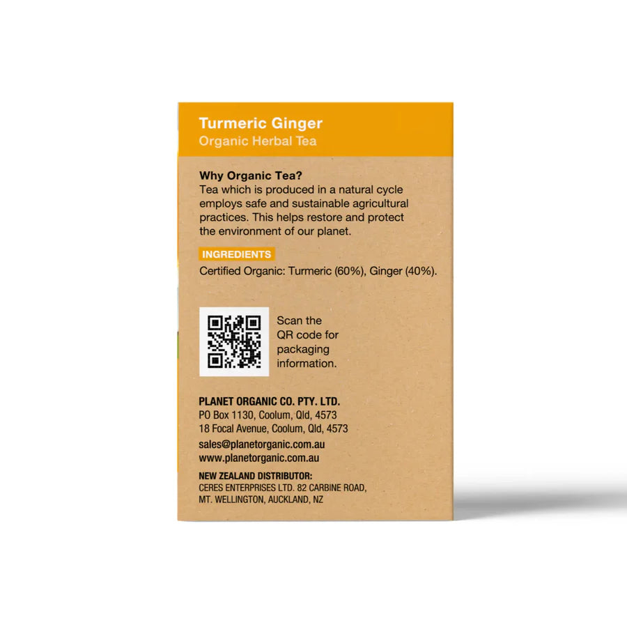 Turmeric and Ginger 25 Teabags - Certified Organic
