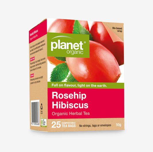 Rosehip & Hibiscus Tea 25 Tea Bags - Certified Organic