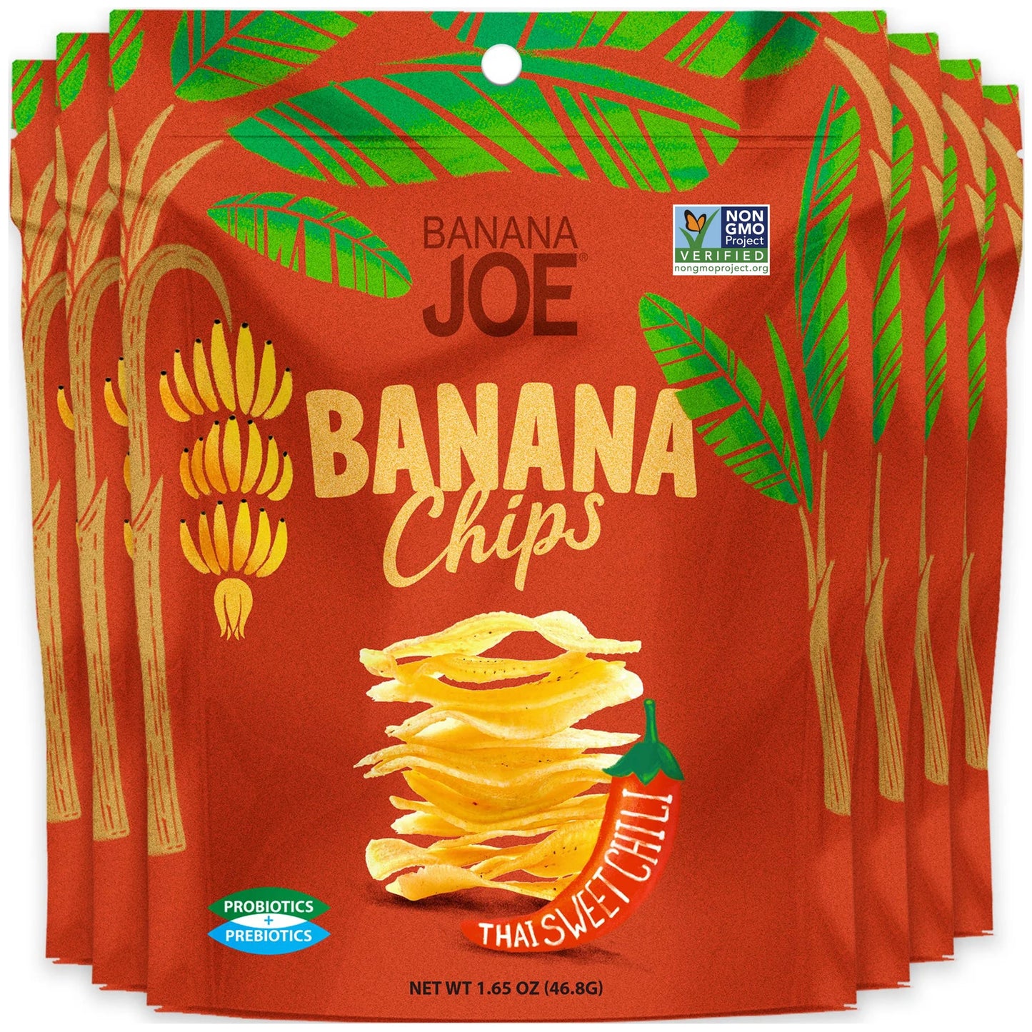 Thai Sweet Chili Flavored Banana Chips (Pack of 6)